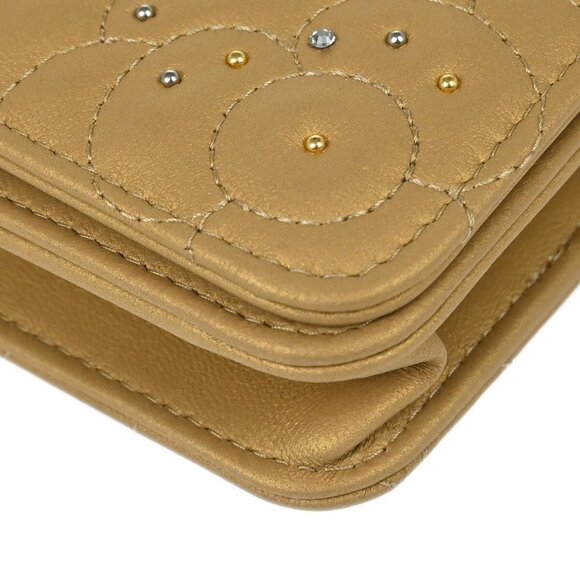 Chanel Beige Lambskin Rhinestone Camellia WOC Shoulder Wallet Bag 185633 - Picture 3 of 7